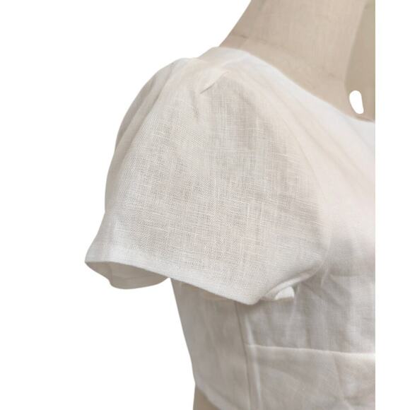 Reformation Niki Belted Linen Two Piece White New US 2 - Picture 7 of 9